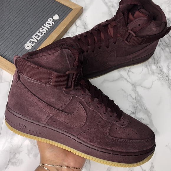 burgundy suede air force 1